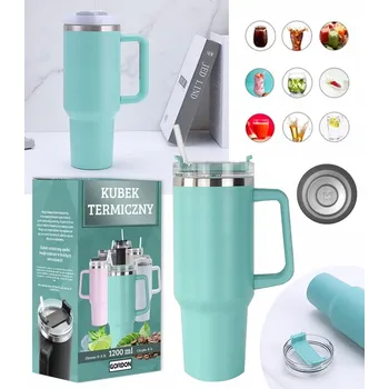 Termoska TERMOHRNEK TERMOSKA SE SLÁMKOU NEREZOVÁ OCEL VELKÝ XXL 1200 ML + SLÁMKA