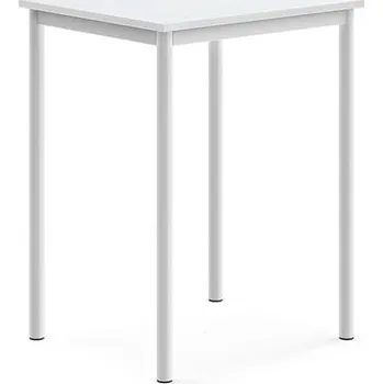 Jídelní stůl Stůl BORÅS, 700x600x900 mm, bílé nohy, HPL deska, bílá