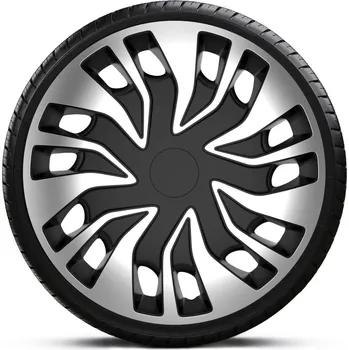 Poklice na kolo Poklice 16" pro dodávky na vypouklé disky sada stříbrné černé
