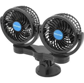 Vzduchotechnika Výkonný značkový ventilátor do auta 12V otočné větráky průměr 2x108mm