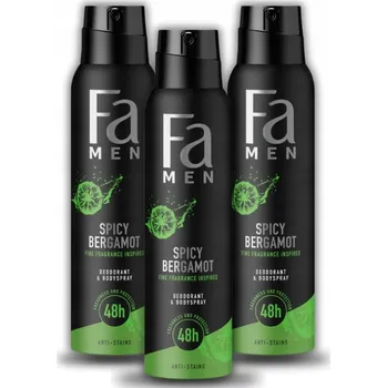 Fa Men Pikantní deodorant Bergamot 3x150 ml