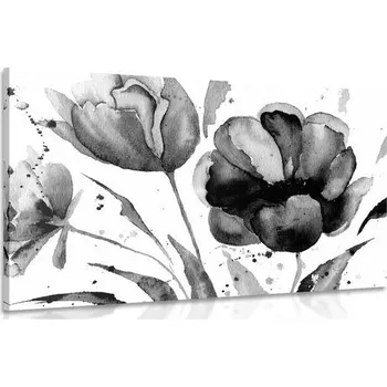 Obraz Dovido Obraz nádherné černobílé tulipány v zajímavém provedení