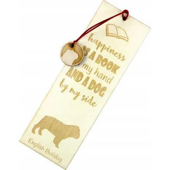 Doplněk ke knize Buldoček gravírovaná záložka do knihy se psem, jméno psa