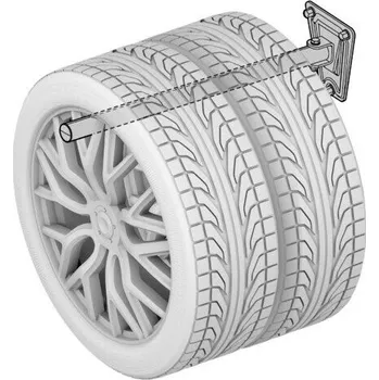 Sada na opravu pneumatiky Držáky pneumatik na zeď LAMPA XL X-STRONG - 120kg - 2 ks sklopné