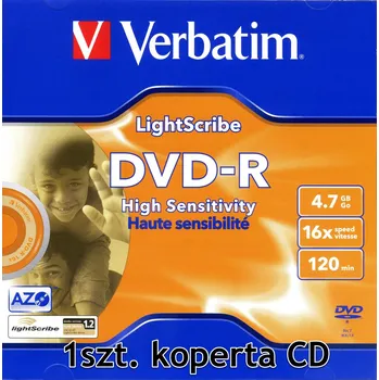 Optické médium Verbatim DVD-R x16 Lightscribe 1 Ks obálka CD
