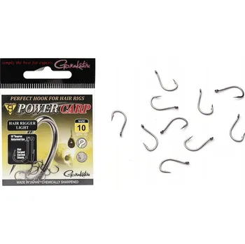 Rybářský háček Háčky na položenou, plavanou, s protihrotem Gamakatsu POWER CARP HAIR RIGGER LIGHT 10 ks