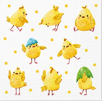 Papírový ubrousek Ubrousky PAW L 33x33cm Crazy Chickens