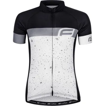 cyklistický dres FORCE Dámský dres FORCE SPRAY LADY krátký rukáv, bílo-černý - S