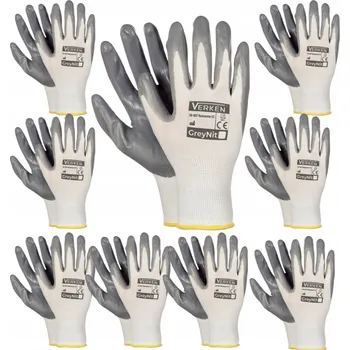 Pracovní rukavice Pracovní rukavice Verken GreyNit polyester krátké velikost 10 - XL 1 pár