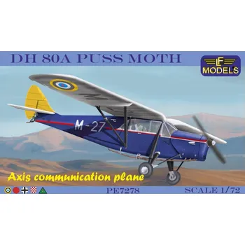 Plastikový model 1/72 DH 80A Puss Moth Axis communicat. (5x camo)