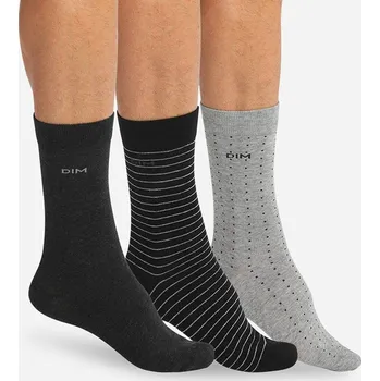 Dámské ponožky Sada 3 párů ponožek Coton Style zn. DIM® šedá+antracitová+černá 39/42