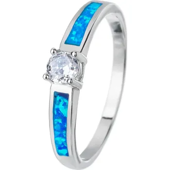 Prsten Bealio BEALIO Stříbrný prsten SOLITÉR modrý OPÁL Velikost prstenu: 60 03-04349-3344