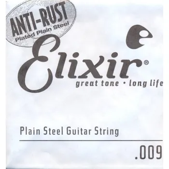Příslušenství pro strunný nástroj Elixir Anti-Rust Plain Steel Single .009" + prodloužená záruka 3 roky