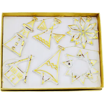 Vánoční dekorace Zdobená Vánoční Koule , Průhledná Vánoční Koule , vánoční koule cetek 8 cm 6 ks