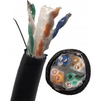 Síťový kabel Internetový síťový kabel F/UTP kat. 6A venkovní zemní drát s gel UV 1 m