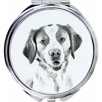 Kosmetické zrcátko Bretaňský španěl kompaktní kapesní zrcátko s fotografií psa
