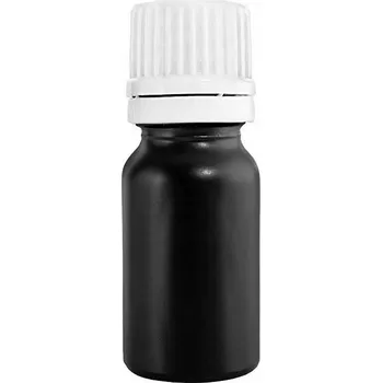 Lahvička 10 ml černá s bílým uzávěrem a štětečkem