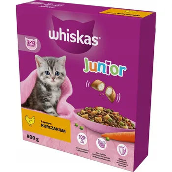 Krmivo pro kočku Whiskas Junior 2-12 měsíců Suché krmivo s kuřecím masem 800 g