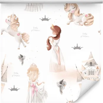 Fototapeta Tapeta pro dívky JEDNOROŽCI Princezny Akvarel