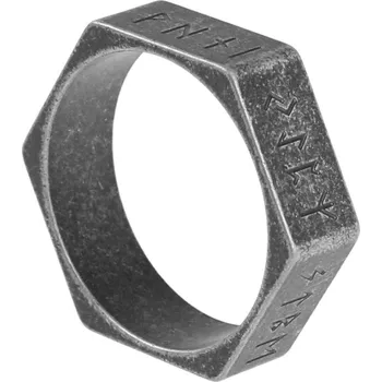 Prsten prsten Hexagon Viking Nordic Runes - BLACK