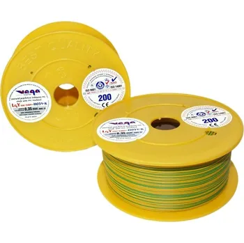 elektrický kabel Kabel LGY/H05V-K 0,35 mm2 200 m Žluto-Zelený