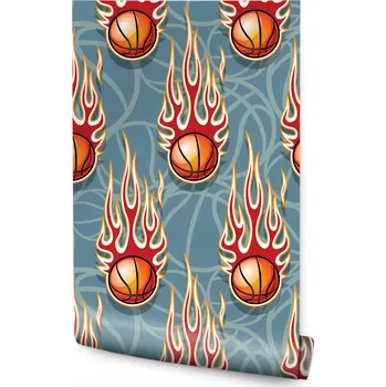 Fototapeta Dětská tapeta SPORT Hořící míčky Basketbal