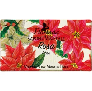 Mýdlo FLORINDA Vánoční kolekce - tuhé mýdlo Růže 100g