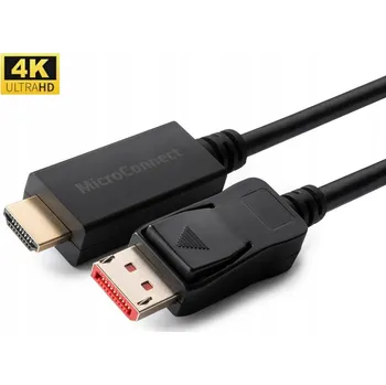 Video kabel Microconnect MC-DP-HDMI-2004K kabelový adaptér 2 m DisplayPort na HDMI, černý