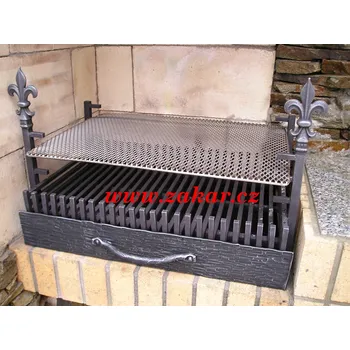 Rošt do krbu a kamen Krbový rošt se stupnicí