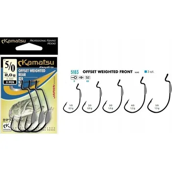 Rybářský háček Offsetové jigové háčky s protihrotem Kamatsu Offset Weighted Front K-340 3 ks