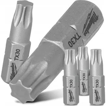 Bit 3x BIT do šroubováku TORX TX30 25 mm Bity MILWAUKEE Magnetický hrot KRÁTKÝ
