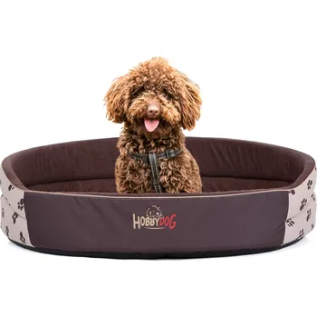 Pelíšek pro psa Pelíšek Hobbydog hnědý oválný 42 cm x 30 cm x 17 cm