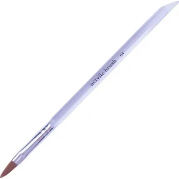 Kosmetický štětec Nailee Štětec kočičí jazýček s průhlednou rukojetí č.6 na akrylové nehty
