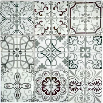 Obklad Skleněná mozaika WzorcowniaStudio 30 x 30 cm, odstíny šedé a stříbrné