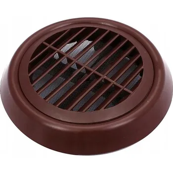 Větrací mřížka Kulatá větrací mřížka nastavitelná 90-160mm s mřížkou, hnědá