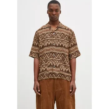 Dámská košile Košile s příměsí vlny Needles Cabana Shirt, M, hnědá, 88X