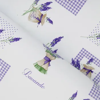 ubrus PVC ubrus Levandule na bílém PV-086 fialová 140 cm metráž