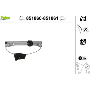 Stahovačka okna Zvedací zařízení oken VALEO 851860