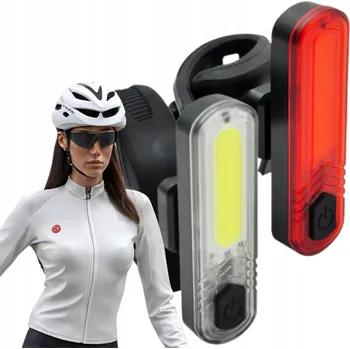 Cyklosvítilna Sada přední a zadní lampy COB LED 60/30 lm USB JY-6056
