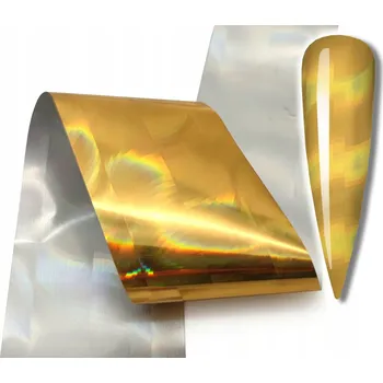 FÓLIE na nehty 100cm x 4cm ZLATÁ HOLO