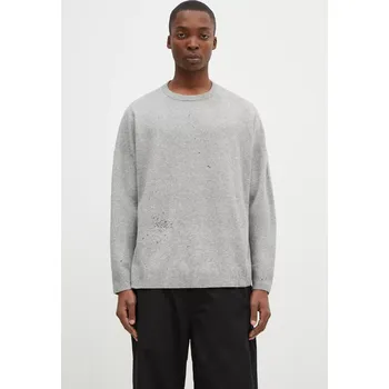 Pánský svetr Vlněný svetr Undercover Knit pánský, šedá barva, lehký, UC2D4905, L, 90X