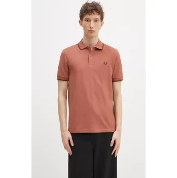 Pánské tričko Bavlněné polo tričko Fred Perry oranžová barva, s aplikací, M3600.Y39, M, 28X