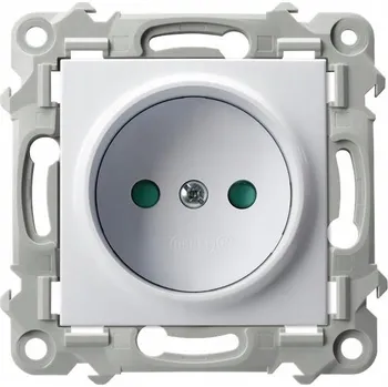 Elektrická zásuvka Ospel Szafir bílá - Jednoduchá zásuvka s clonkami proudových drah GP-1Z
