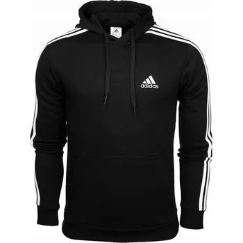 Pánská mikina PÁNSKÁ MIKINA ADIDAS ESSENTIALS FLEECE 3-STRIPES HOODIE ČERNÁ GK9072 vel. L