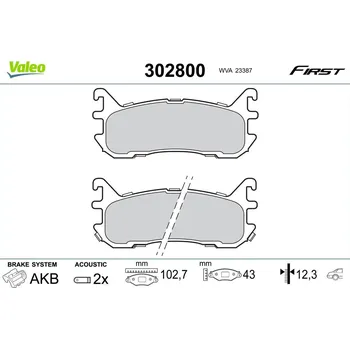Brzdová destička Sada brzdových destiček, kotoučová brzda VALEO 302800