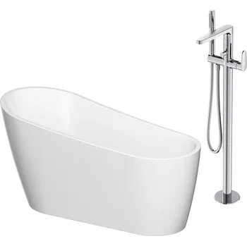 Vana CERSANIT ZEN OVAL 167x72 volně stojící vanová sada s volně stojící baterií INVERTO S601-140