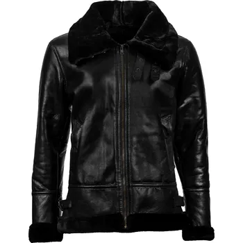 Dámský bomber Dámská Kožená Zimní Bunda Vittorio BomberFur Pilot Black Brixton Černá Velikost: XL