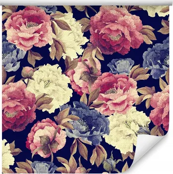 Fototapeta Tapeta pro mládež barevné KVĚTY pivoňky vintage