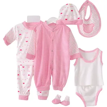 Kojenecká souprava 8mi-dílný kojenecký set pro novorozence do porodnice (0-3 měsíce) Barva: Růžová