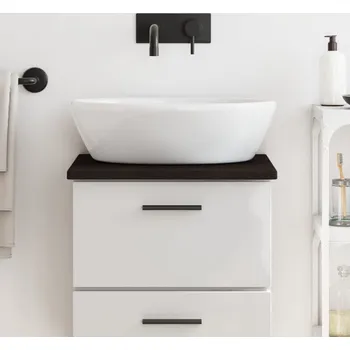 vidaXL Koupelnová deska 40x30x2 cm ošetřený masiv [3155993] Barva: tmavě hnědá